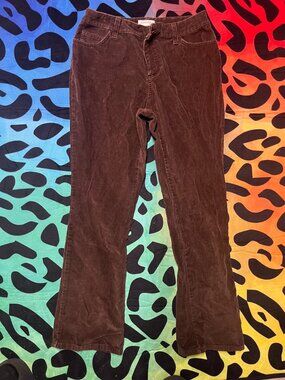 ST. JOHN’S BAY PETITE STRETCH BROWN CORDUROY BOOTCUT PANTS 8P